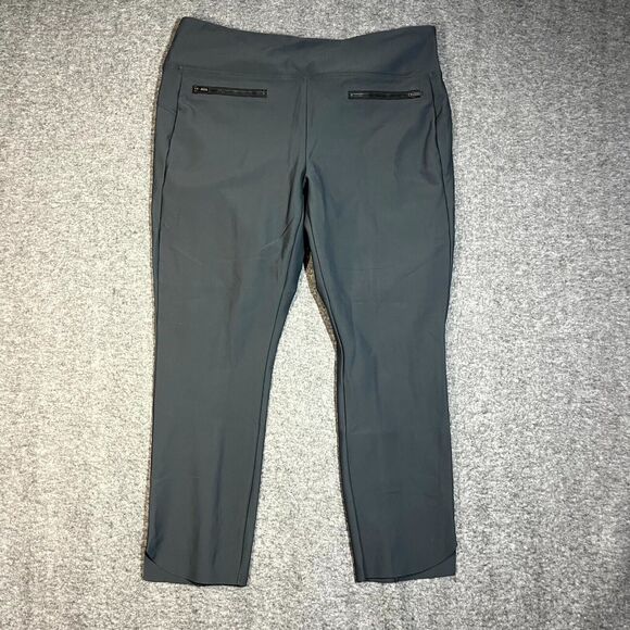 Athleta Pants - Athleta Stellar Crop Pant Womens XL Grey Ankle Length Zip Pocket Athleisure